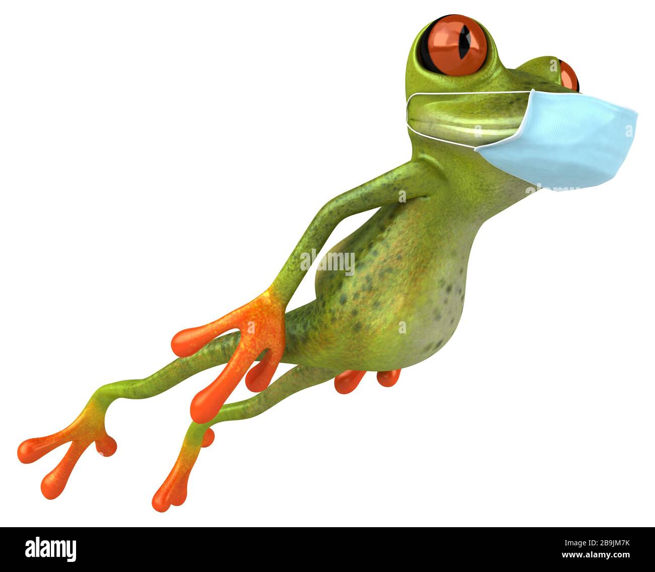 3D Illustration of a frog with a mask Stock Photo - Alamy