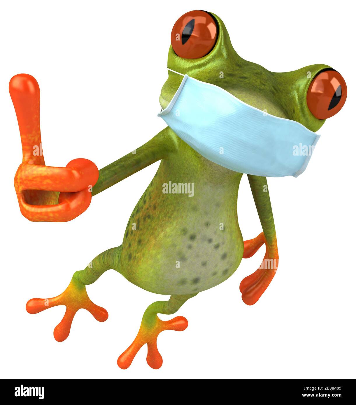3D Illustration of a frog with a mask Stock Photo - Alamy