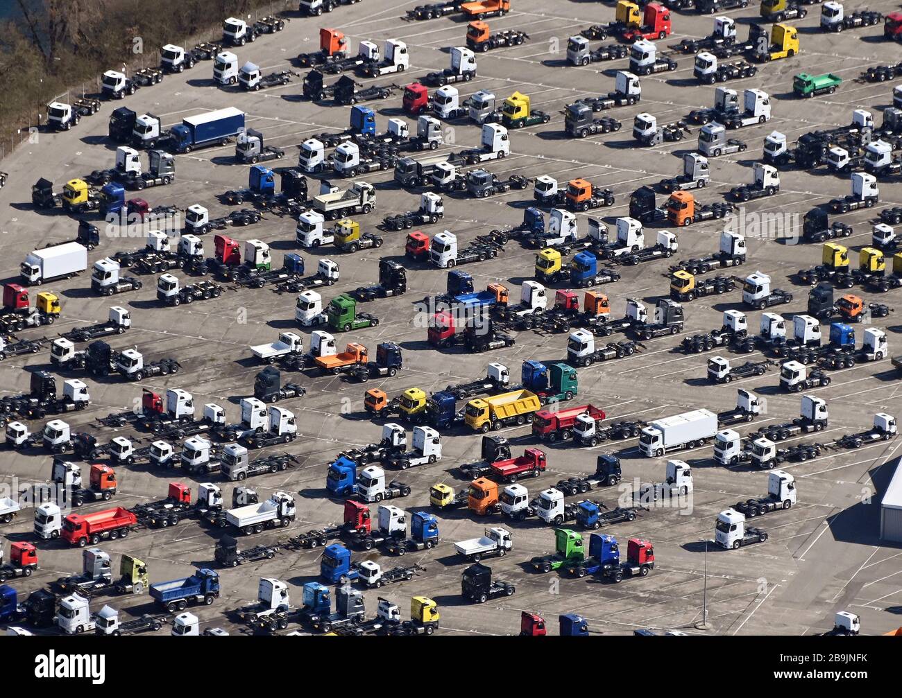 24 March Rhineland Palatinate Worth On The Daimler Ag Premises At The Mercedes Benz Truck Plant In Worth There Are Produced Trucks Aerial Photo Photo Uli Deck Dpa Stock Photo Alamy