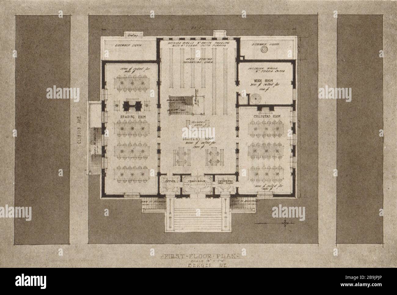 Design Nr 14, New Bergen branch library building, Jersey City, New