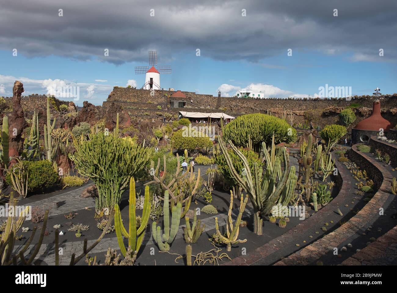 Spanien, Spain, Lanzarote, Cesar Manrique, Jardin de Cactus, Kakteen, Garten, Garden, cactus, plants, Stock Photo