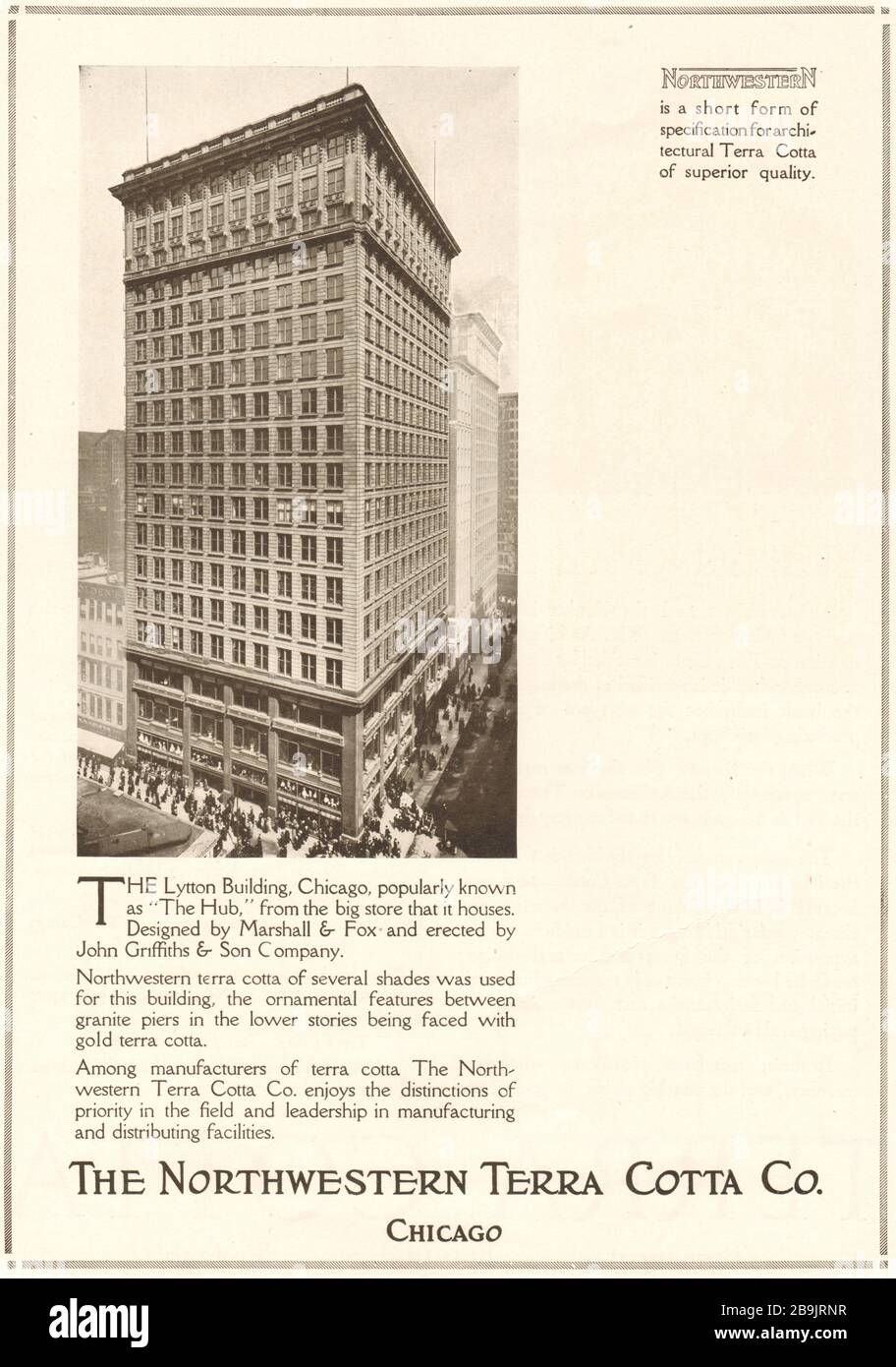 The Lytton building, Chicago. The Northwestern Terra Cotta Co., Chicago (1921) Stock Photo