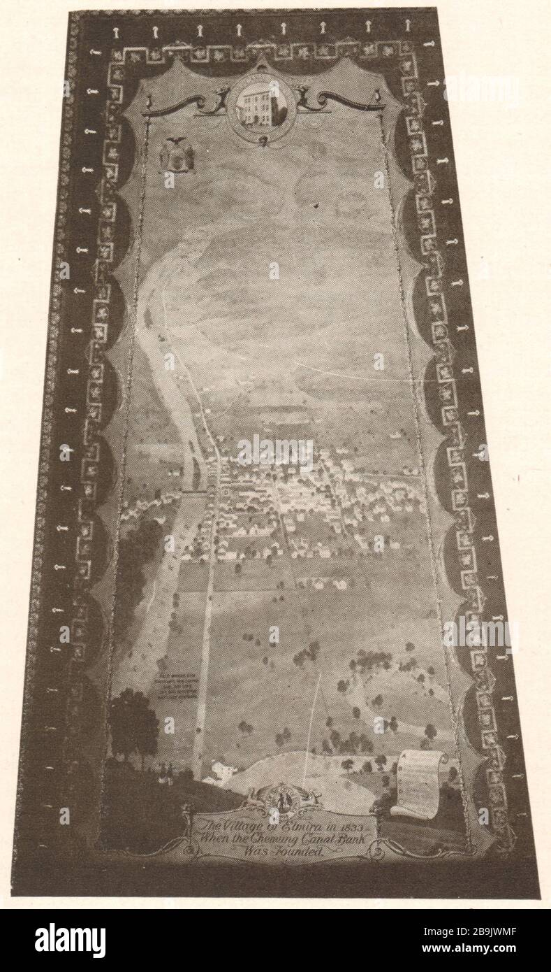 Elmira village in 1833. Chemung Canal Trust Company, Elmira, New York