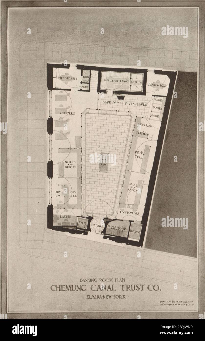 Chemung Canal Trust Co. building, Elmira, New York. Bankingroom Plan