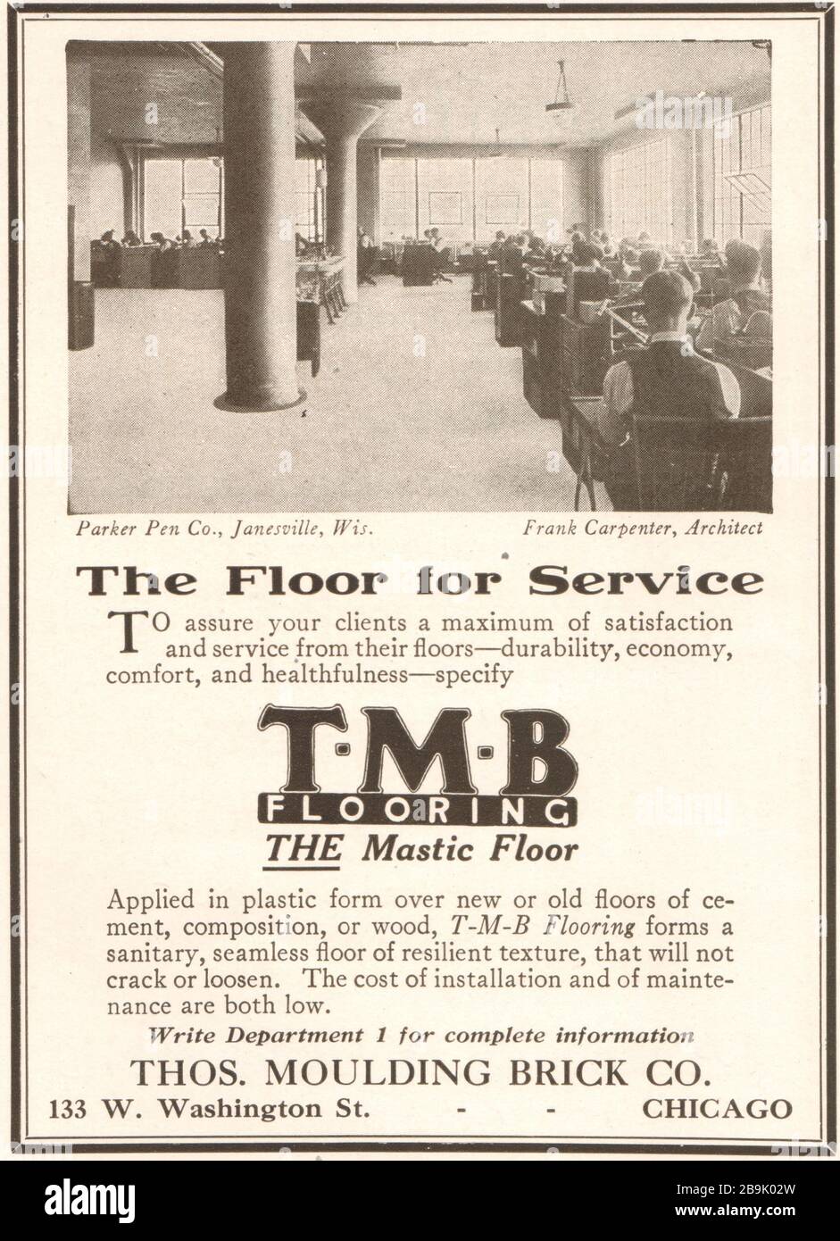 Parker Pen Company, Janesville, Wisconsin. T.M.B. flooring, the mastic