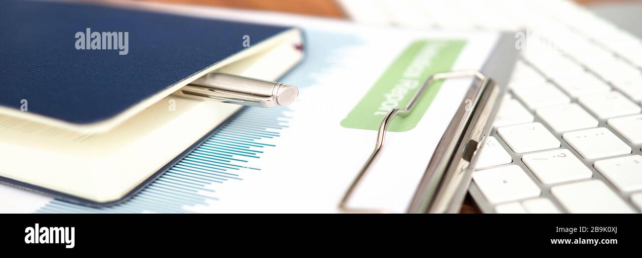 Important papers with information Stock Photo