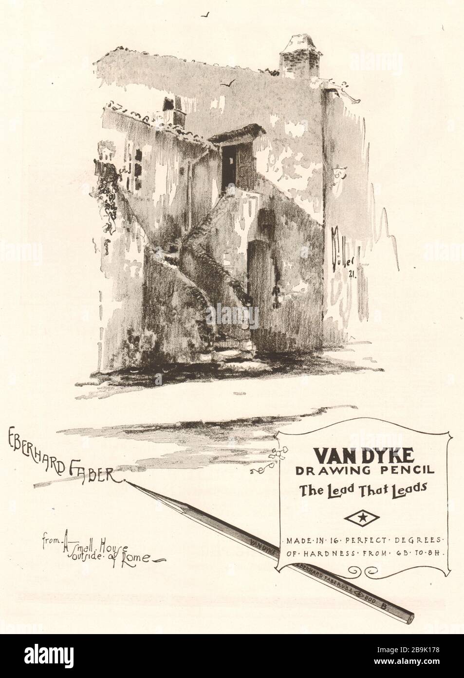 Van Dyke, drawing pencil. The lead that leads.  (1922) Stock Photo