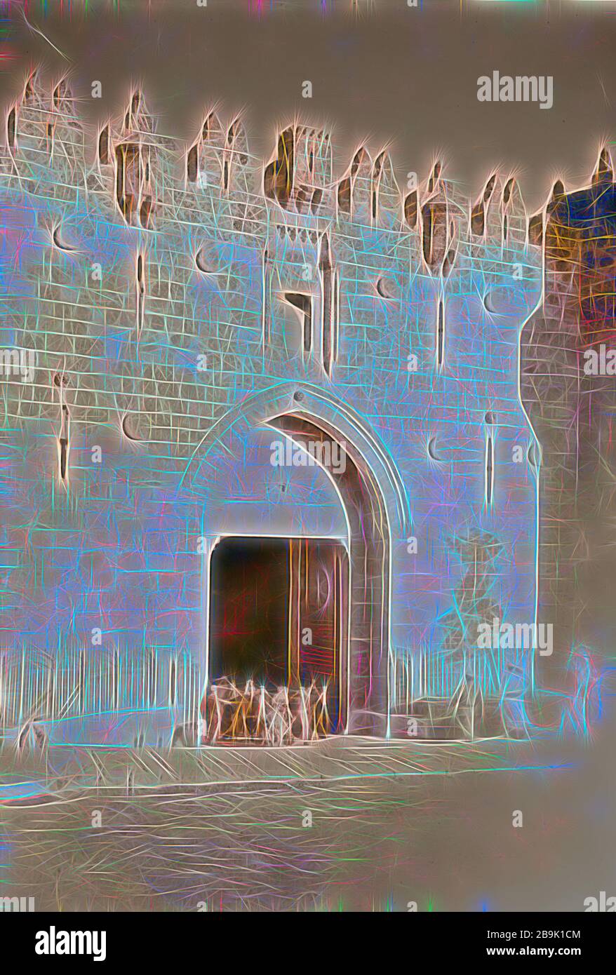 The Damascus Gate fully opened. 1934, Jerusalem, Israel Stock Photo Alamy
