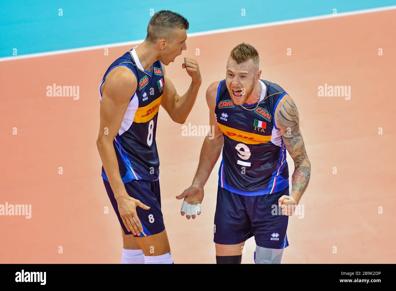 ivan zaytsev and daniele mazzone during Volleyball Men Italy Team season  2019/20, italy, Italy, 01 Jan 2020, Volleyball Italian Volleyball National  Te Stock Photo - Alamy