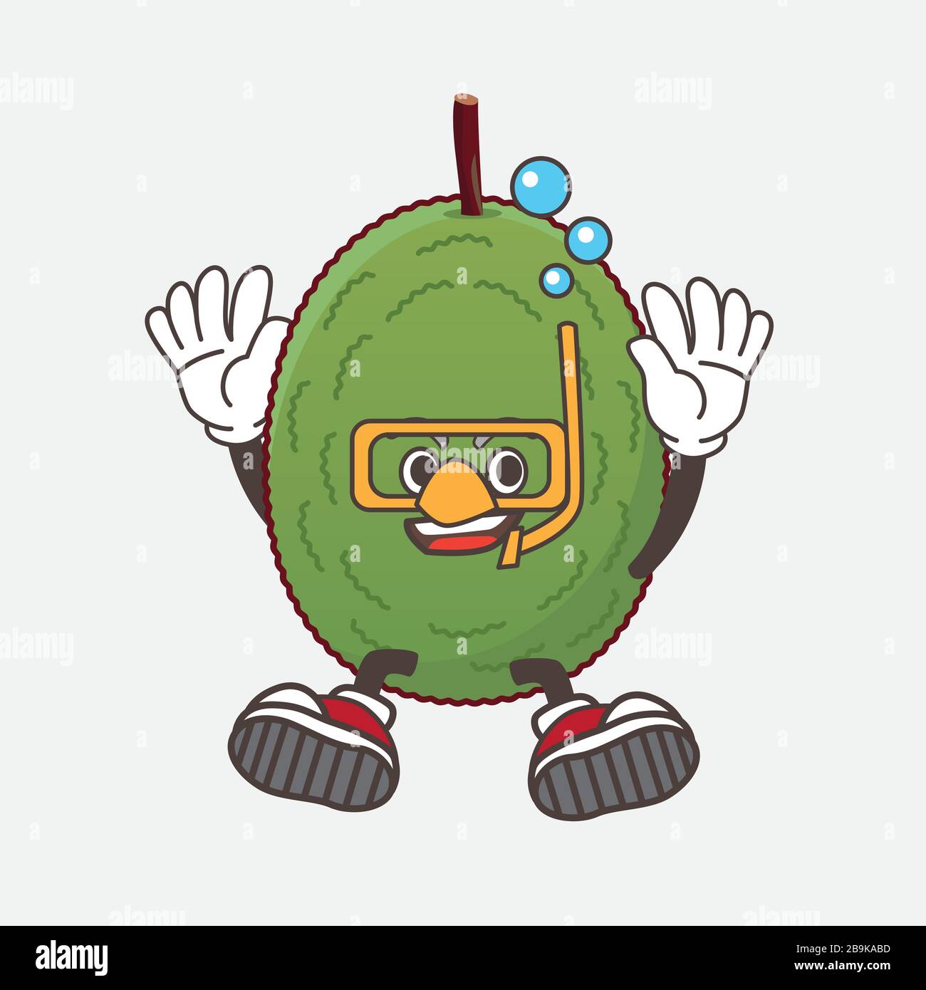 Green Jackfruit Mascot Character Vector Illustration Stock Vector Image ...