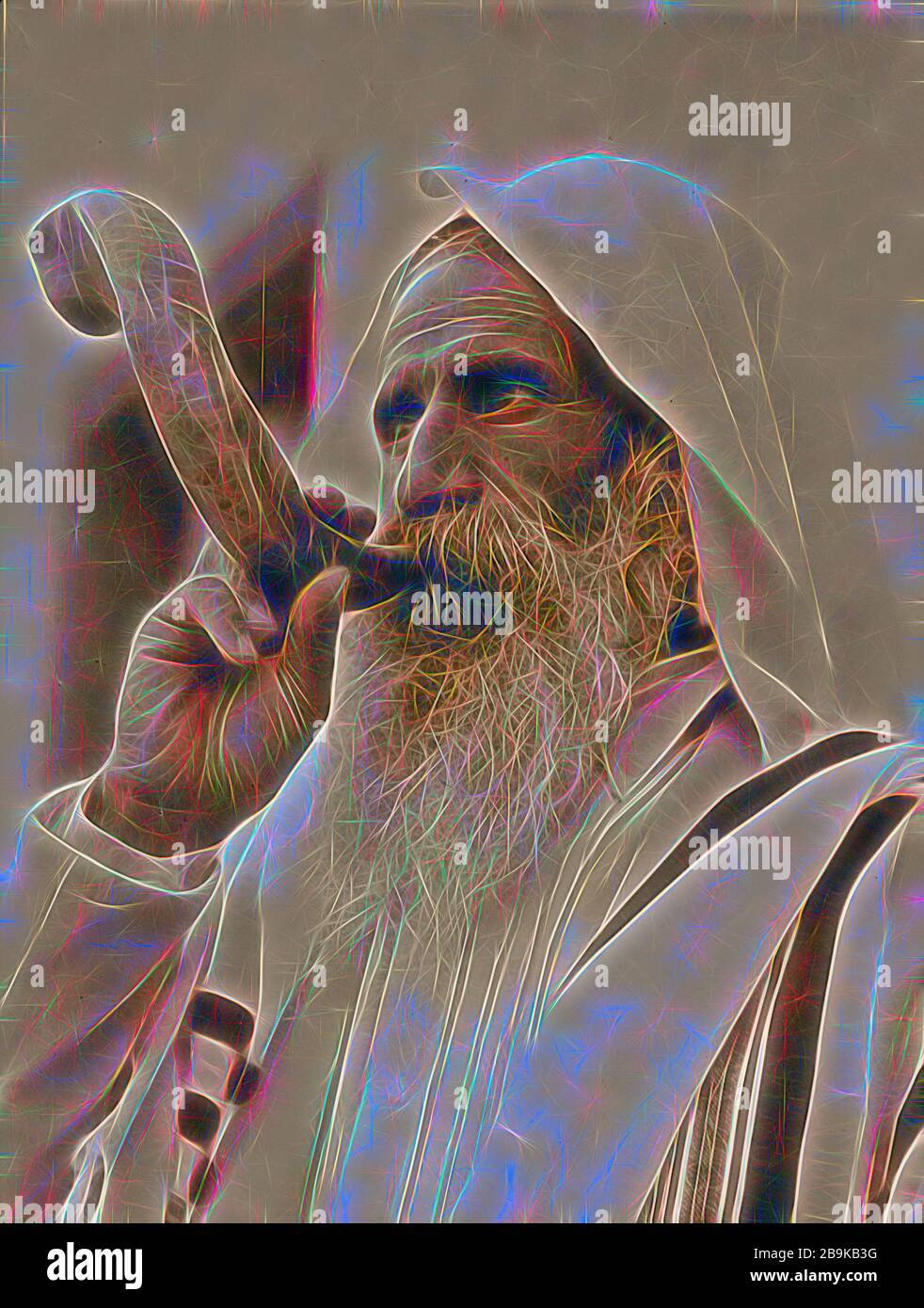 Shofar. Sabbath horn. Yemenite Jew. 1934 Stock Photo Alamy