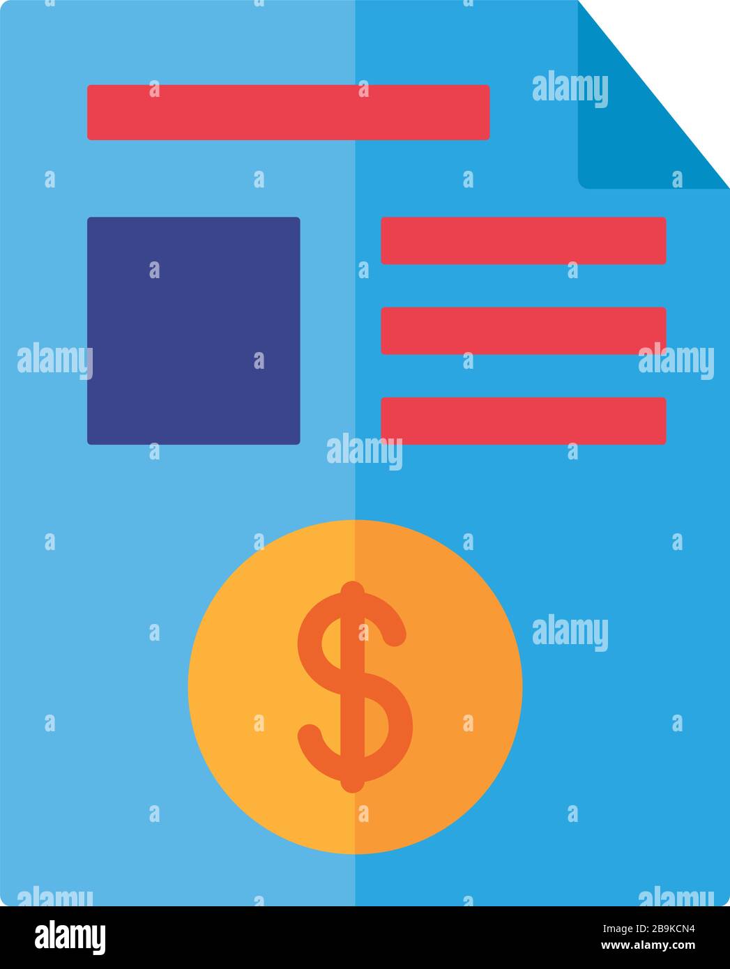 coin money dollar in document payment online flat style Stock Vector ...