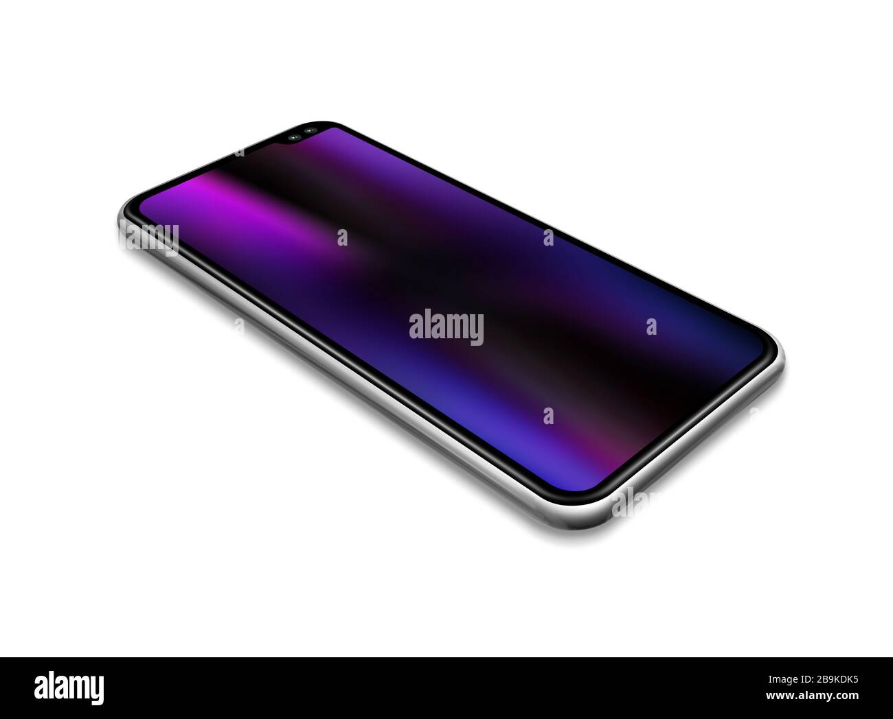 All screen digital realistic blank smartphone mockup isolated on white ...