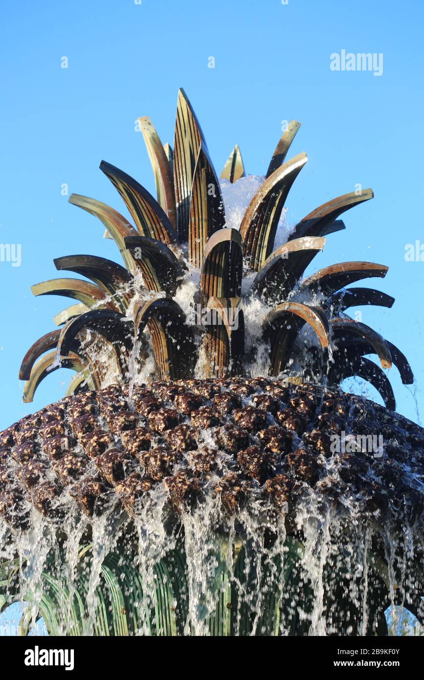 Pineapple Fountain In Charleston, South Carolina Stock Photo Alamy