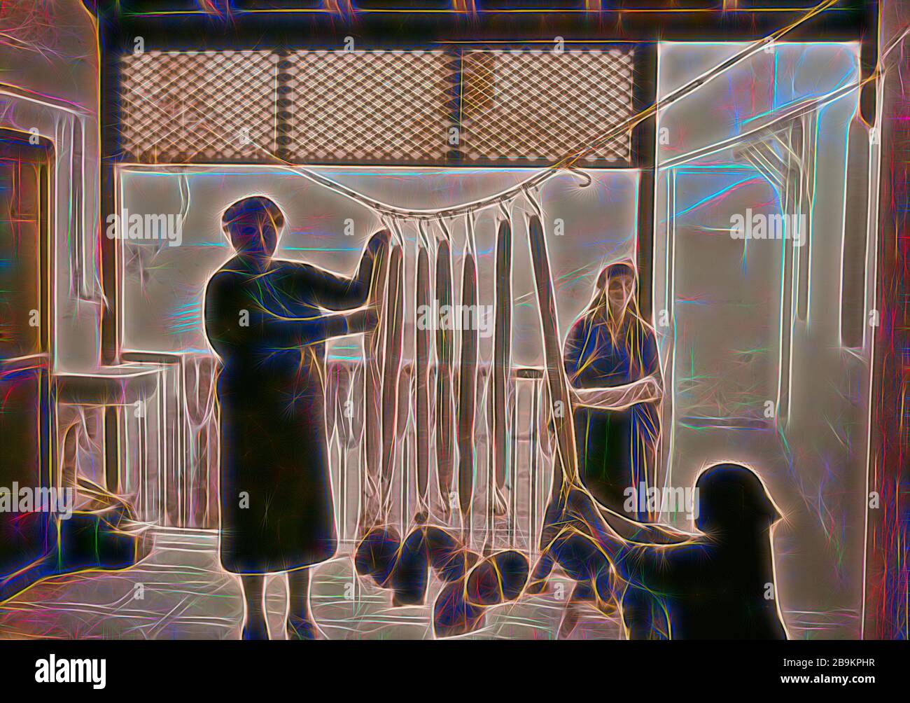 Women's Institute, Stretching yarn, interior1934, Jerusalem, Israel