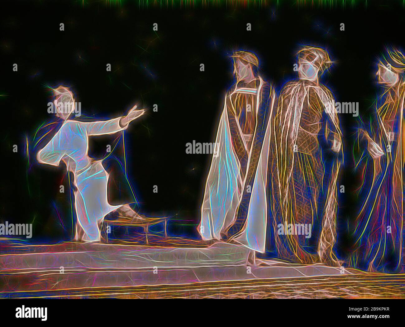 The Christmas Story, Y.M.C.A. tableaux The Magi before Herod III 1934, Jerusalem, Israel Stock