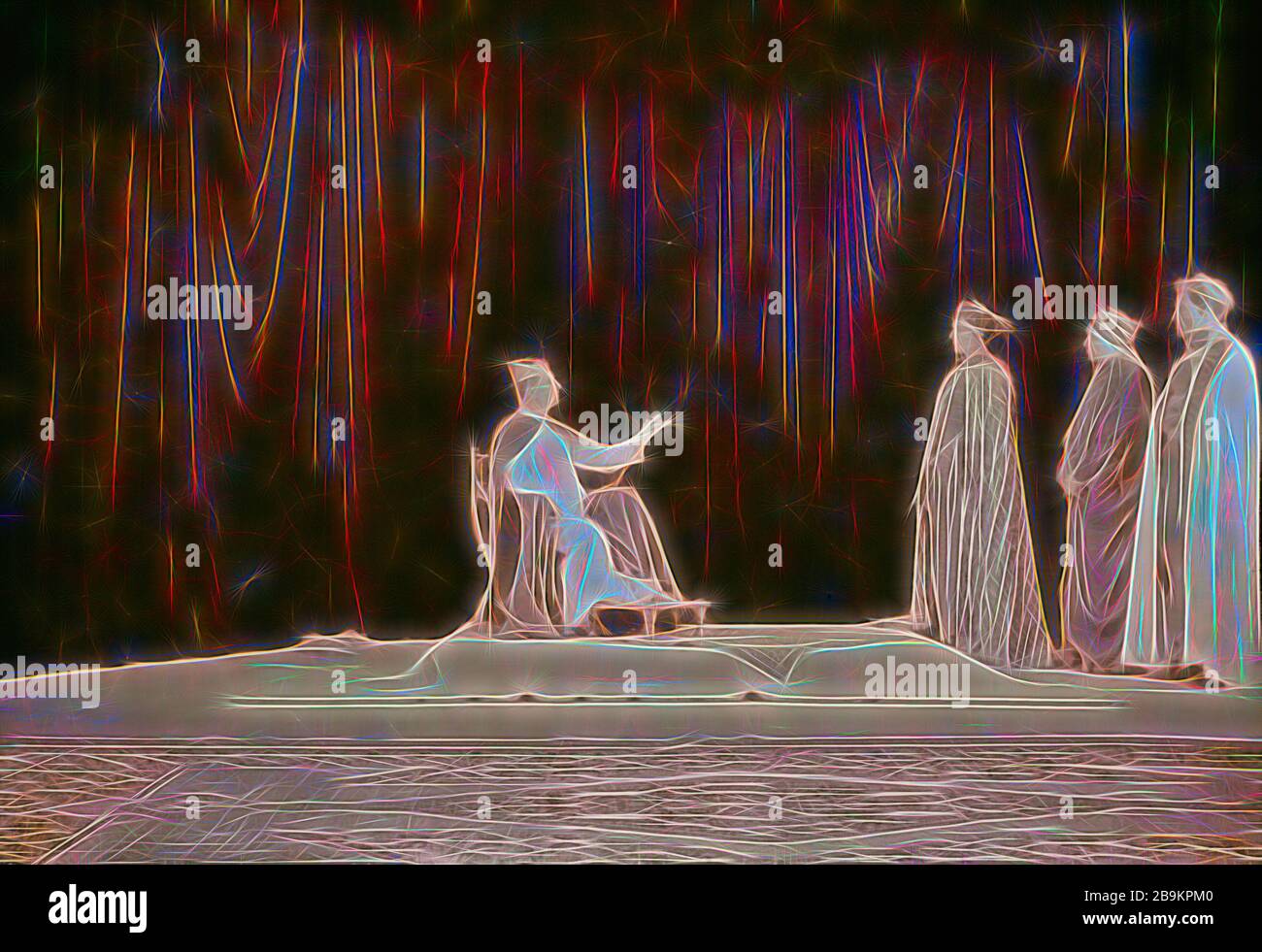 The Christmas Story, Y.M.C.A. tableaux The Magi before Herod III 1934, Jerusalem, Israel Stock