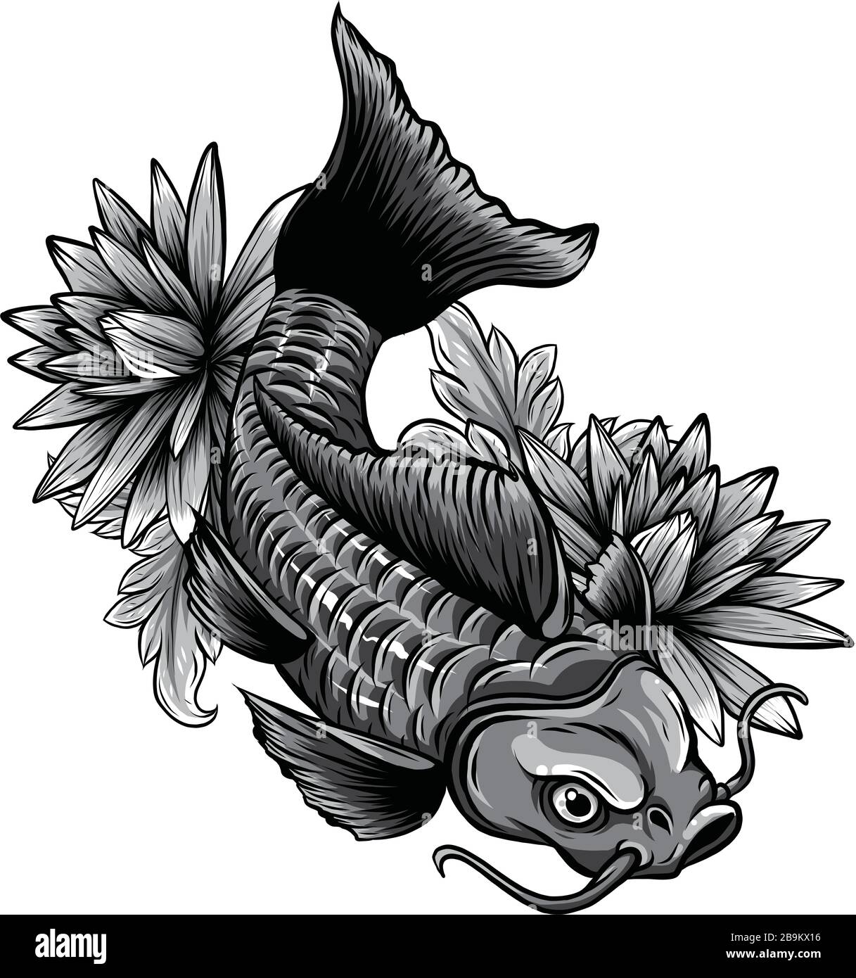 Koi Fish Sketch - Creativecrybaby - Drawings & Illustration, Animals,  Birds, & Fish, Aquatic Life, Fish, Freshwater Fish - ArtPal