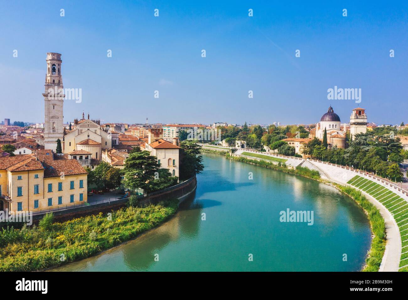 Aerial view of Verona and Ponte Pietra, Italy Stock Photo - Alamy