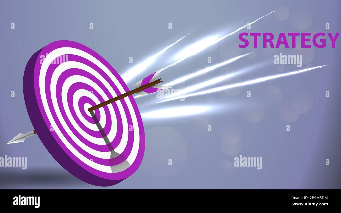 Vector realistic illustration with target financial goal concept