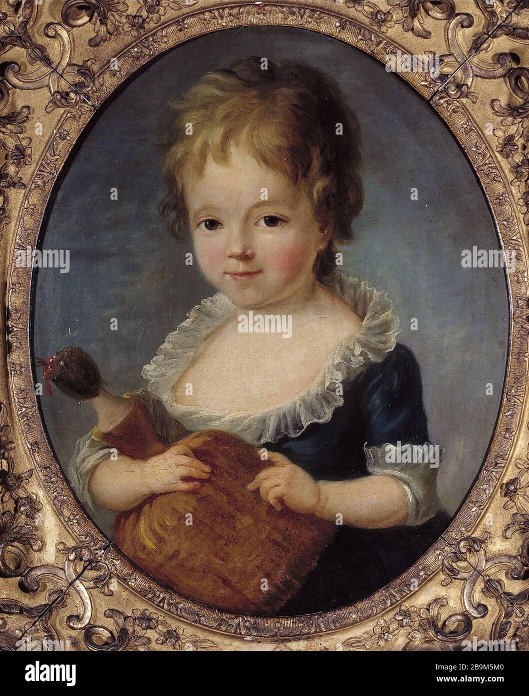 PORTRAIT OF A LITTLE GIRL HOLDING A DOLL François-Hubert Drouais (attribué  à). "Portrait d'une petite fille tenant une poupée". Huile sur toile.  Paris, musée Cognacq-Jay Stock Photo - Alamy