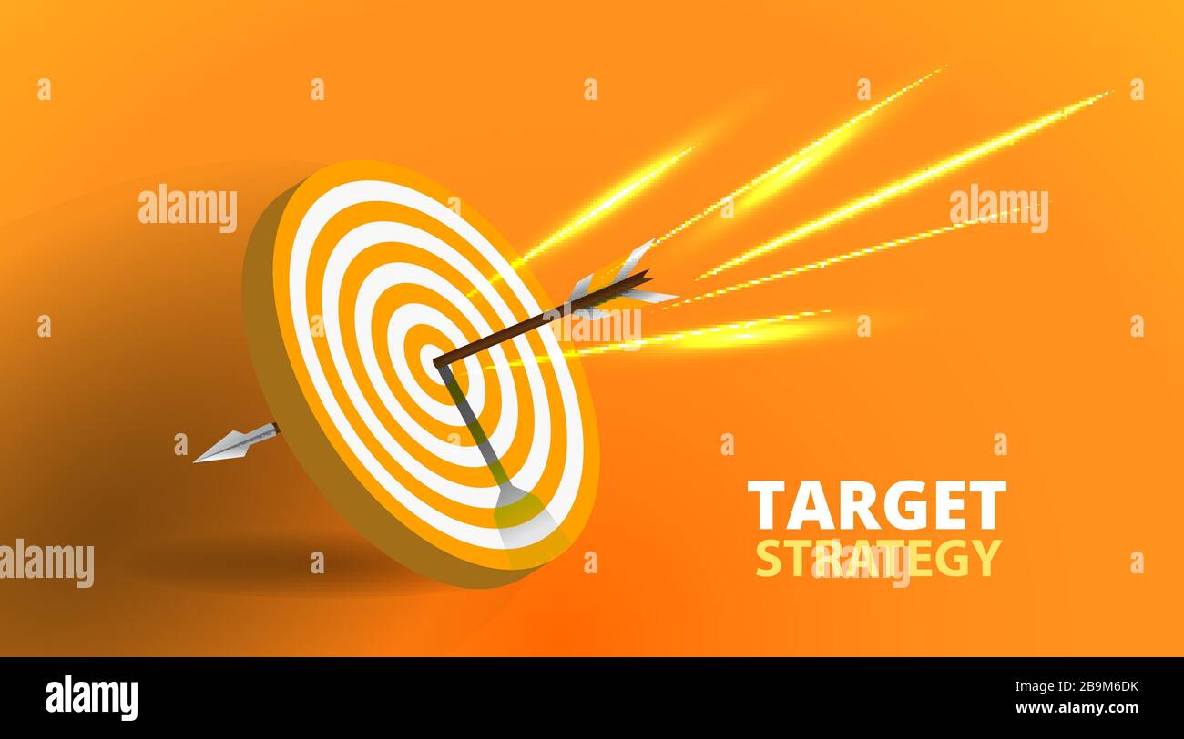 Vector realistic illustration with target financial goal concept