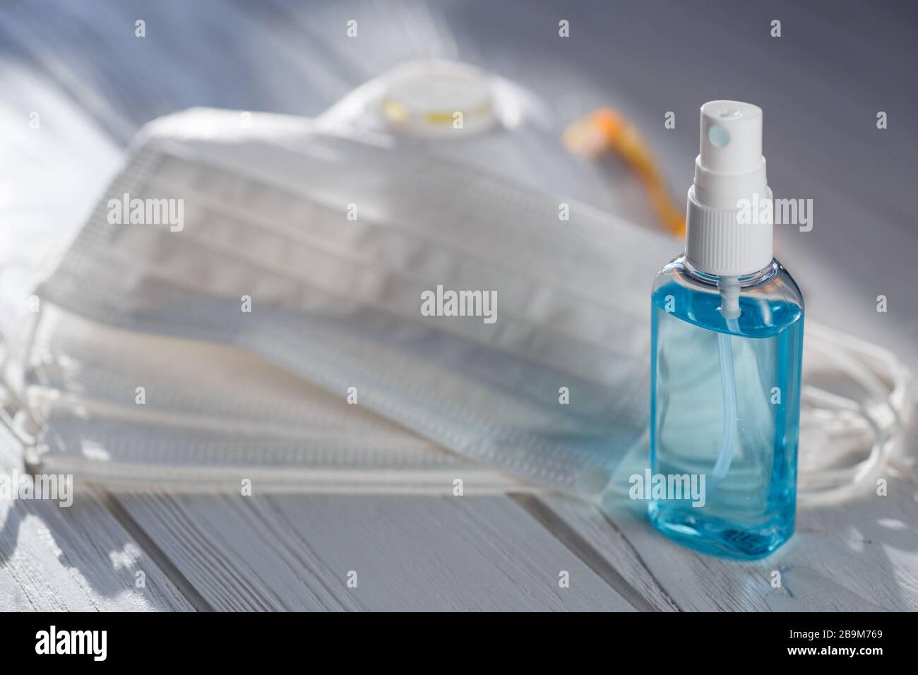 Hand sanitizer antibacterial antiseptic gel, face mask and respirator ...