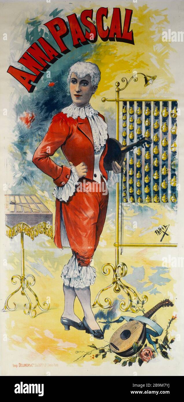ANNA PASCAL Faria Candido Aragonez de (1849 - 1911) ; Imprimerie Delanchy & Cie. 'Anna Pascal'. Affiche. Lithographie couleur. Paris, musée Carnavalet. Stock Photo