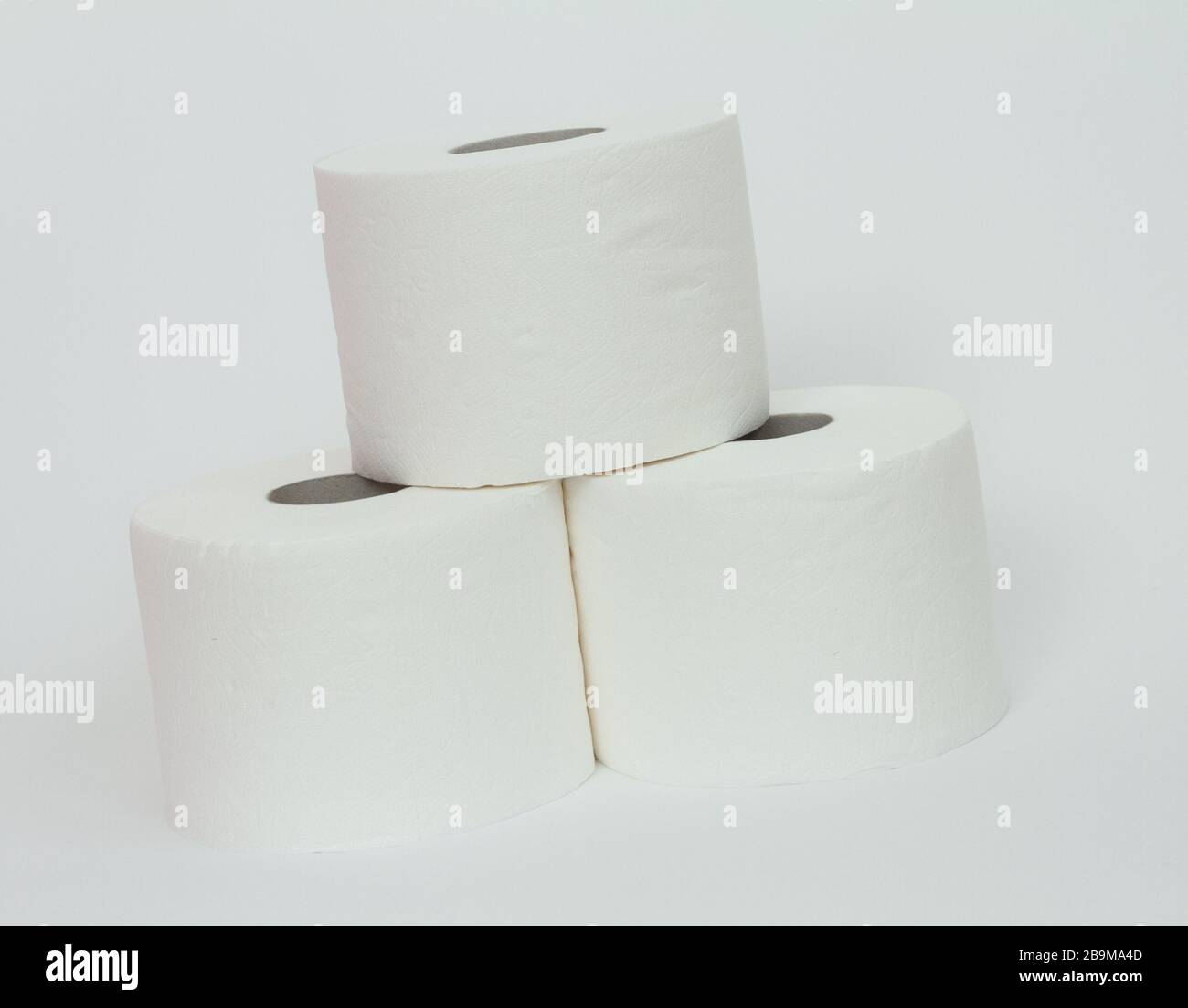 Roll of toilet paper on white background. shortage concept. Isolated. Coronavirus .Hygiene toilet  Stock Photo