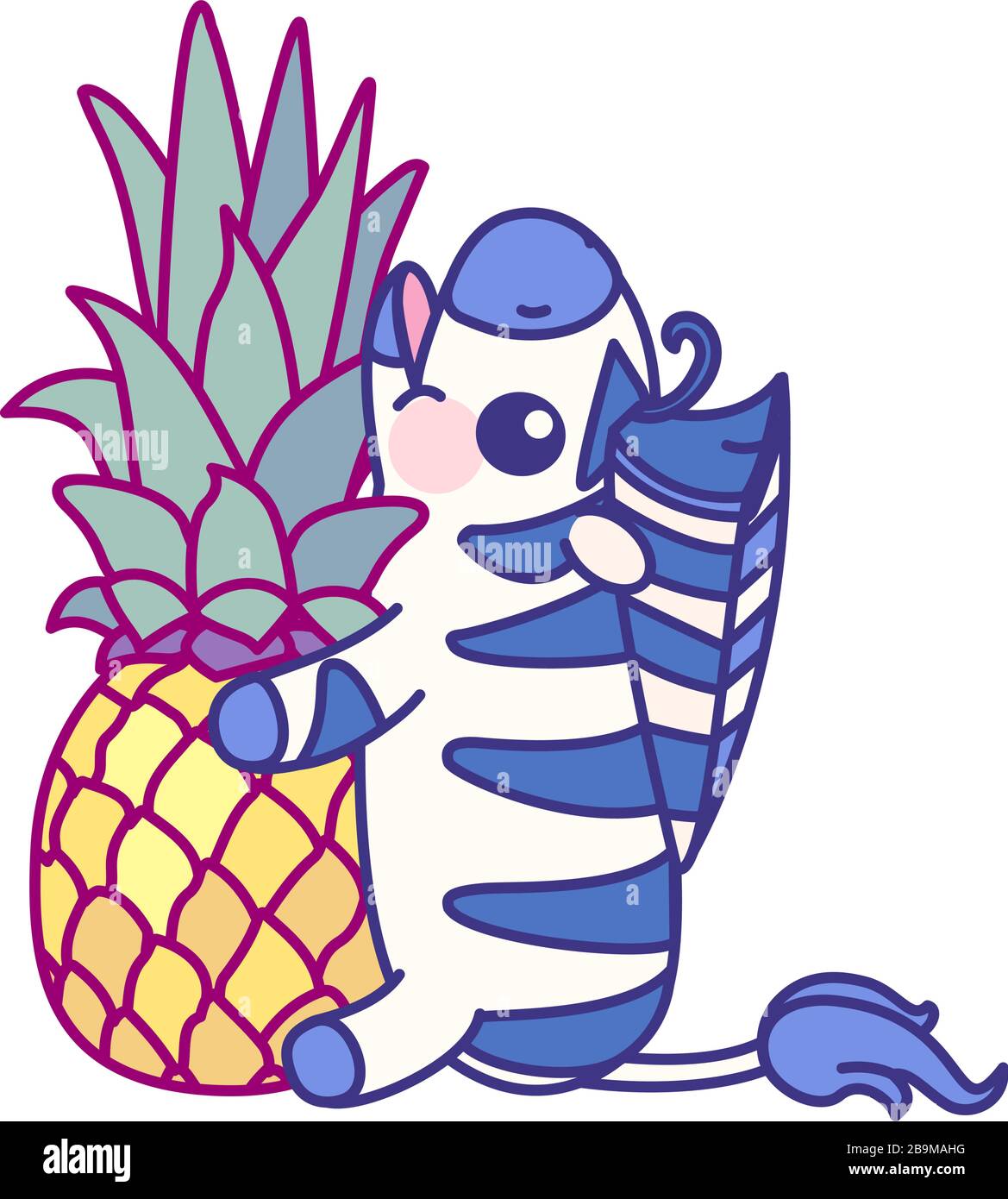 vector flat striped baby zebra. cute animal Stock Vector