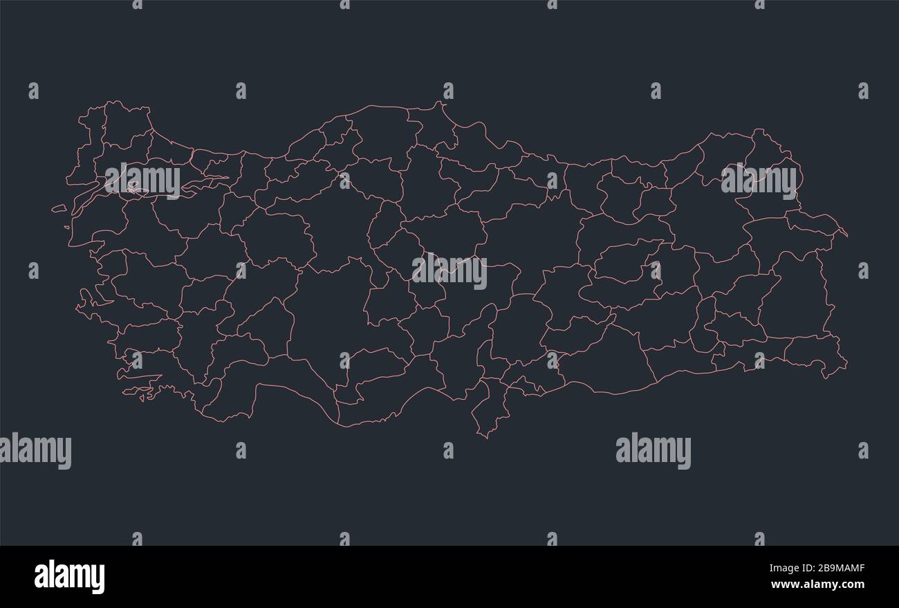 Infographics Turkey map outline, flat design, color blue orange blank Stock Photo - Alamy
