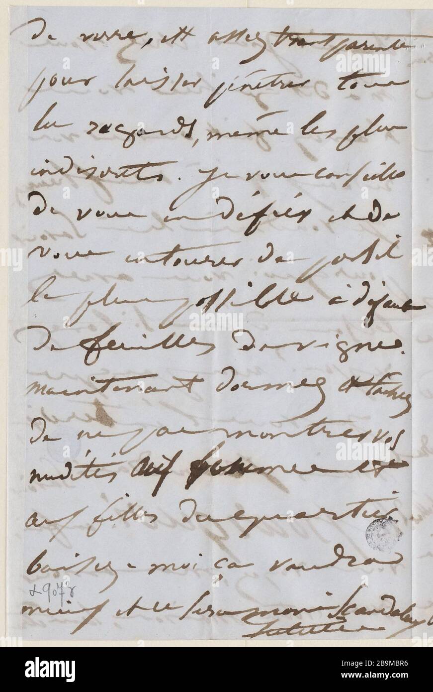 May 2 Thursday morning 8am [1850] Juliette Drouet a Victor Hugo ;   2 mai jeudi matin 8h [1850] ; Maison Victor Hugo - Paris Stock Photo