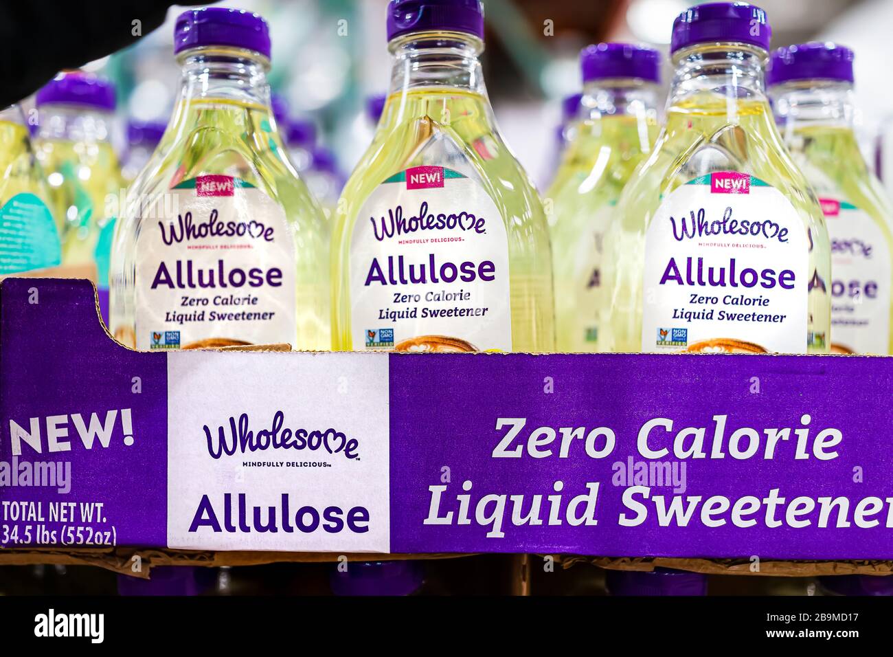 Sterling, USA March 23, 2020 Costco store with sign for Allulose