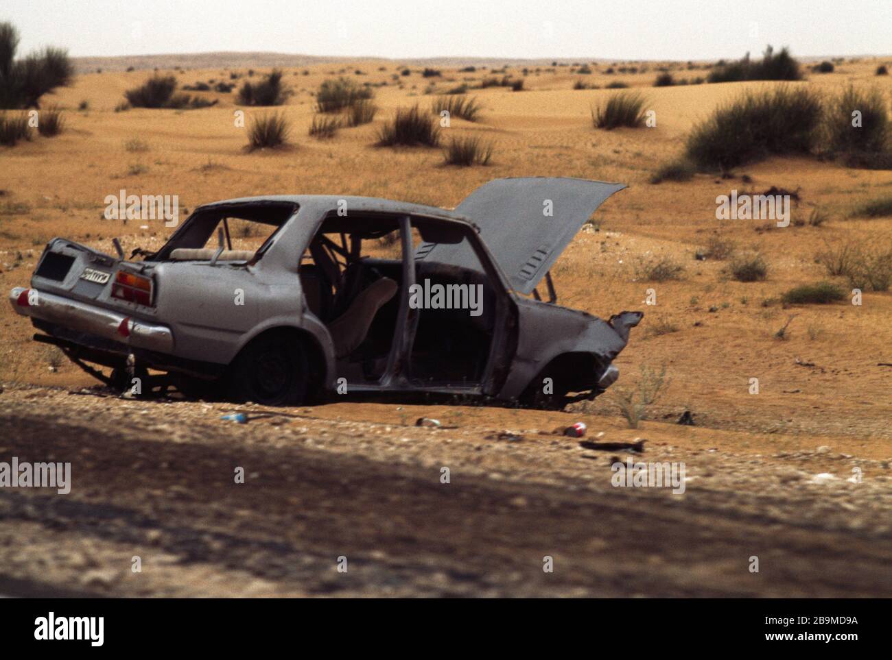 Abandoned Car in desert Dubai UAE Stock Photo Alamy