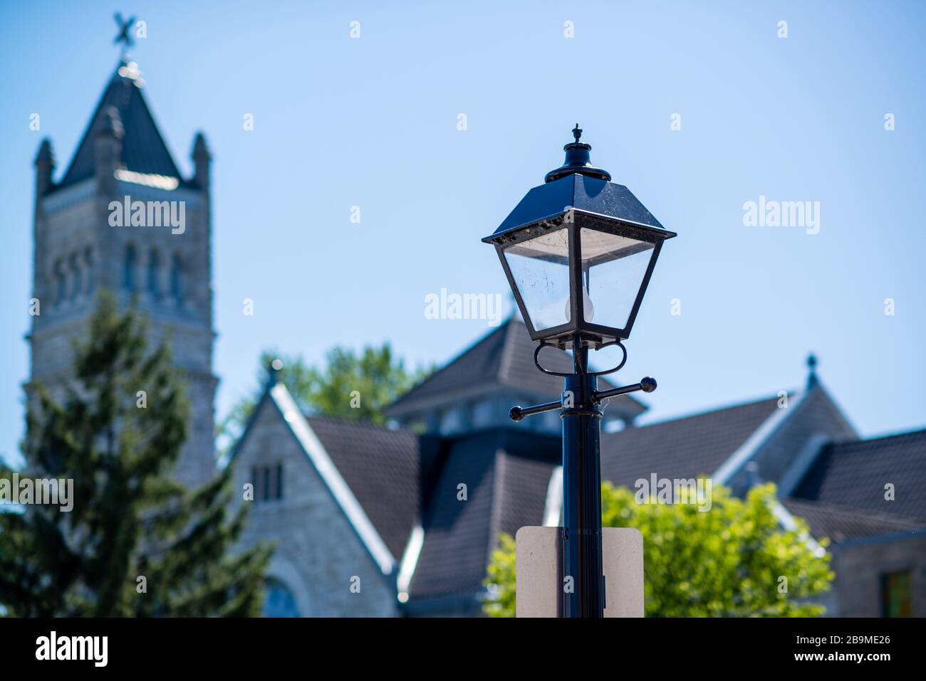 Street Lamp post in downtown Kingston Stock Photo