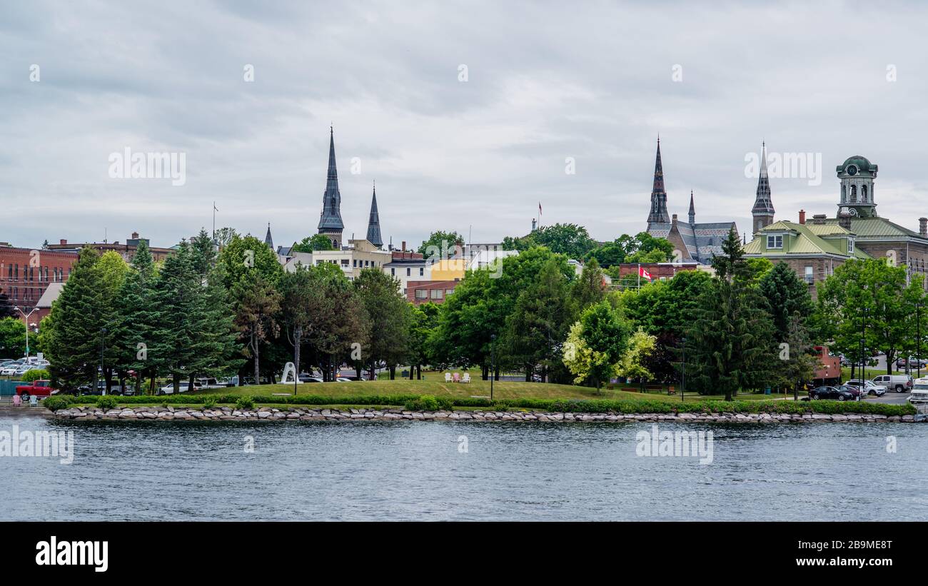 Thousand Islands sightseeing from St-Laurence River in Ontario Canada Stock Photo