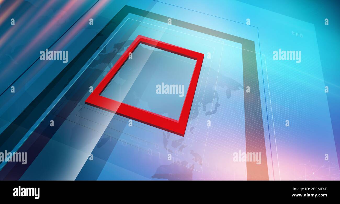 Modern Studio Space With Red Rectangle On Center Suitable For Communication And News Background 3d Illustration Stock Photo Alamy