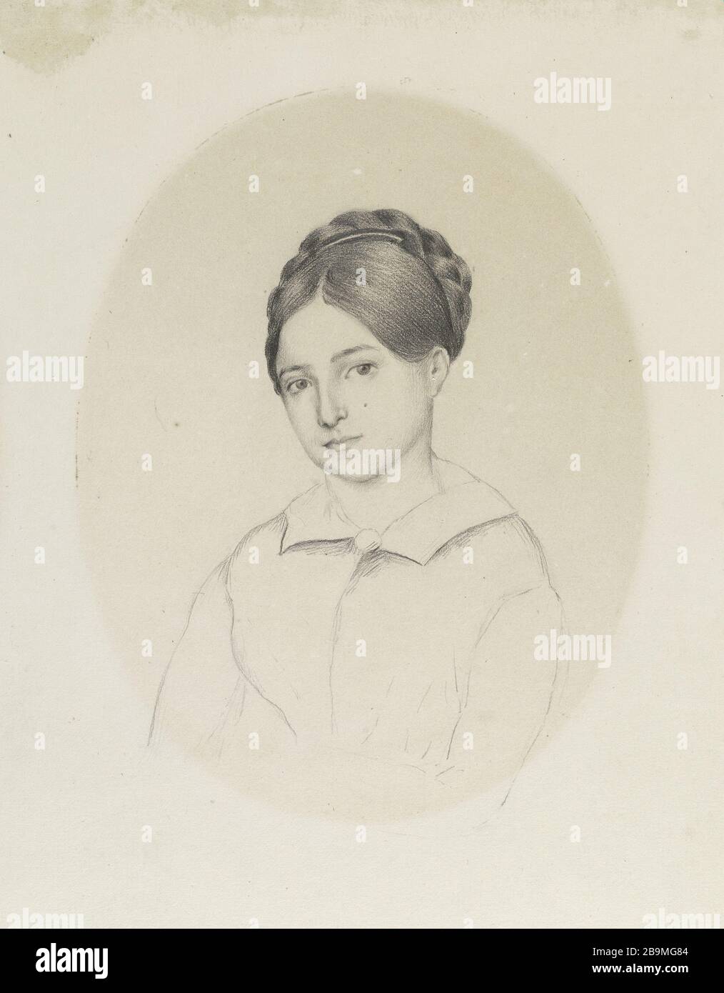 LEOPOLDINE Madame Hugo. 'Léopoldine'. Crayon de graphite sur papier. 1843. Paris, Maison de Victor Hugo. Stock Photo