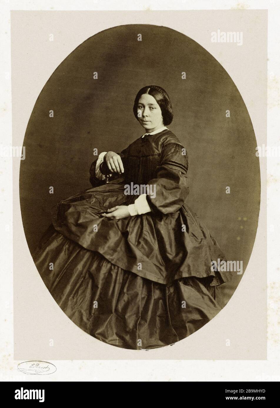 Young lady Edmond Bacot (1814-1875). Jeune fille. Papier albuminé. 1862. Paris, Maison de Victor Hugo. Stock Photo