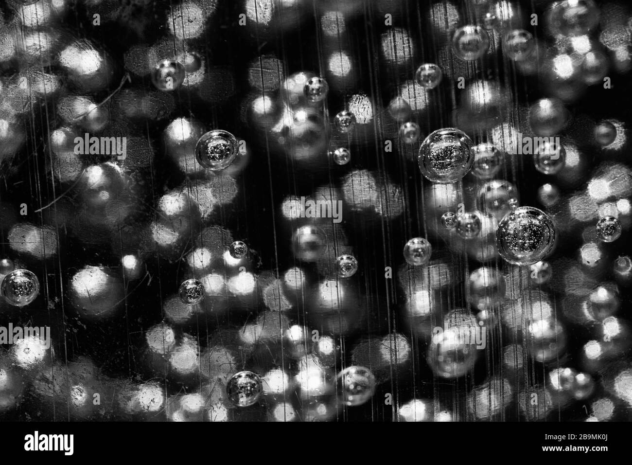 This macro shot of hand sanitizer reveals air bubbles suspended in gel. Stock Photo