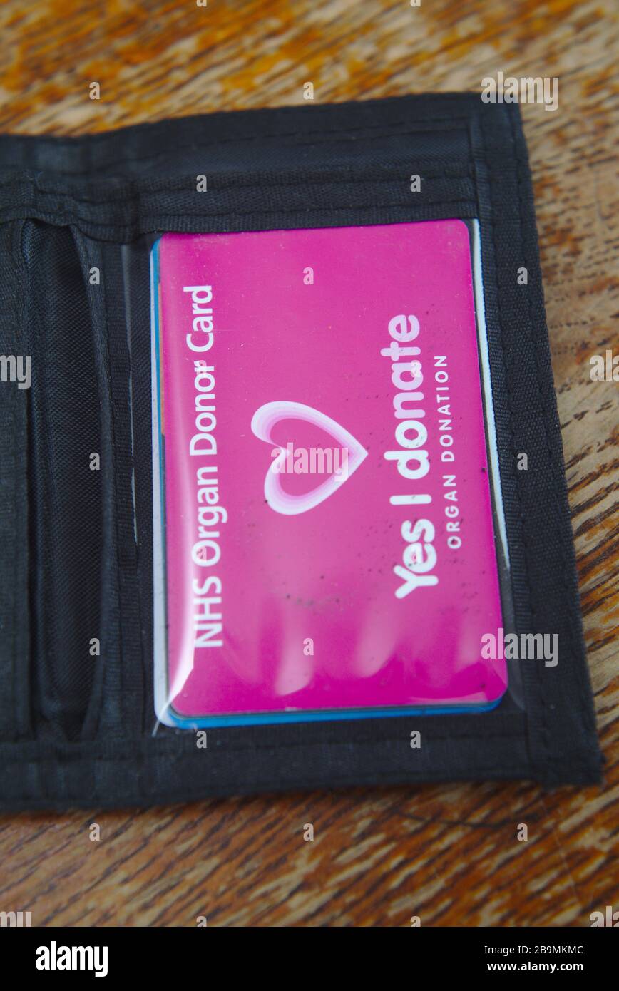 NHS Organ Donor Card stock photo Stock Photo Alamy