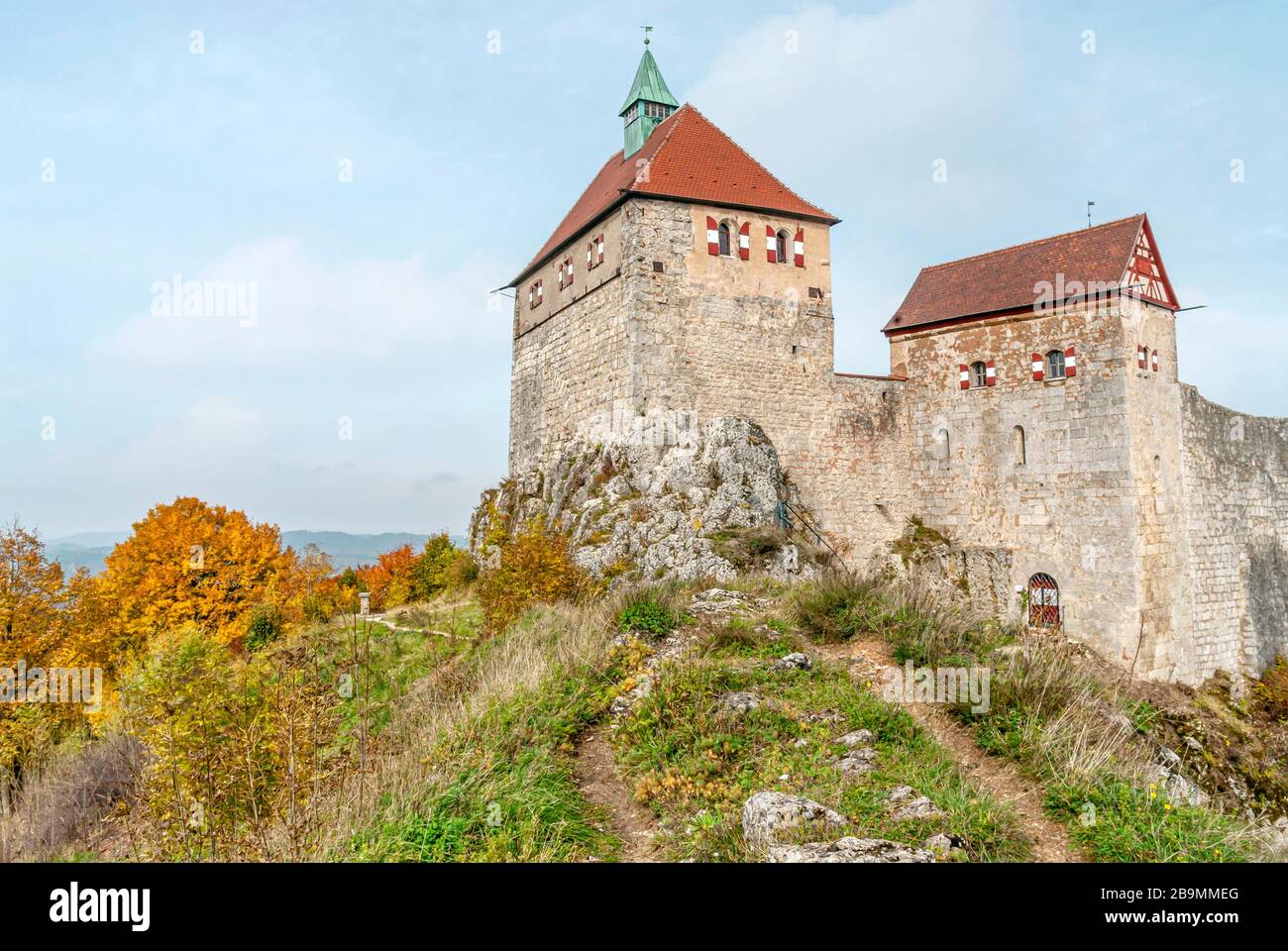 Castle Hohenstein the German state of Bavaria, Kirchensittenbach, Germany. Stock Photo