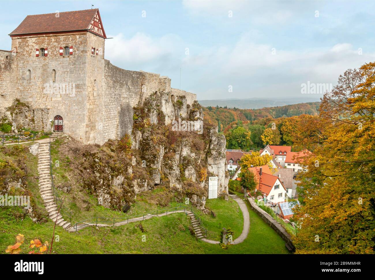 Castle Hohenstein the German state of Bavaria, Kirchensittenbach, Germany. Stock Photo