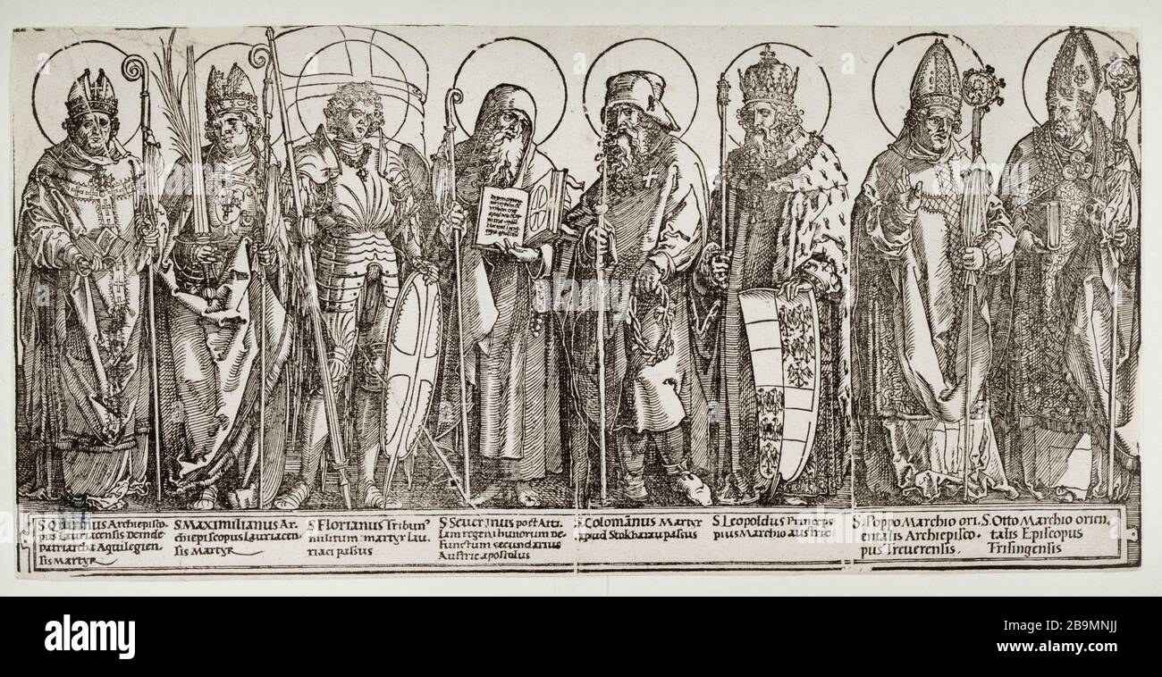 The Patron Saints of Austria (Bartsch 116) Dürer, Albrecht. Les Saints Patrons de l'Autriche (Bartsch 116). 1518-1520. Musée des Beaux-Arts de la Ville de Paris, Petit Palais. Stock Photo