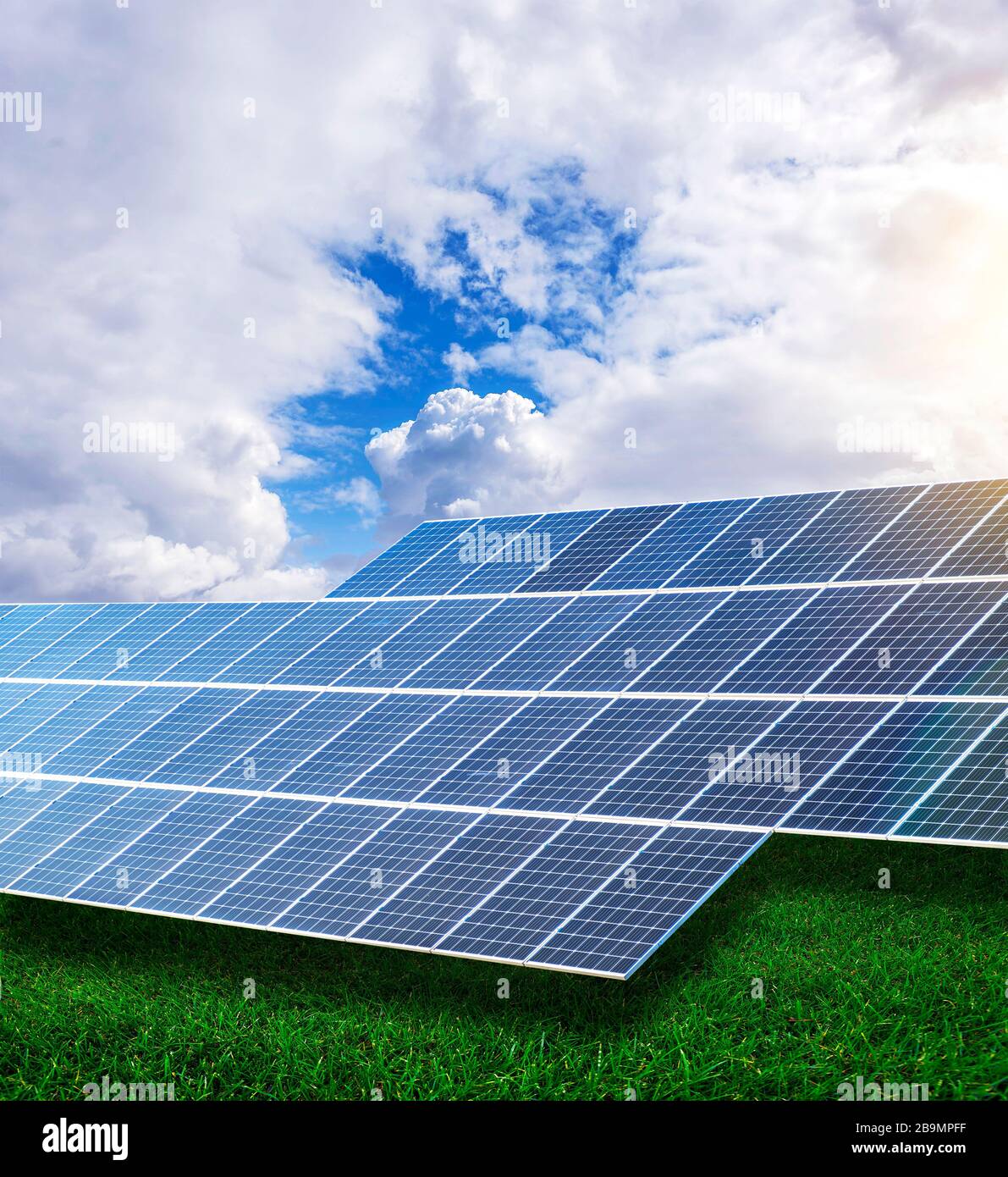 Solar electric panels in the field Stock Photo - Alamy