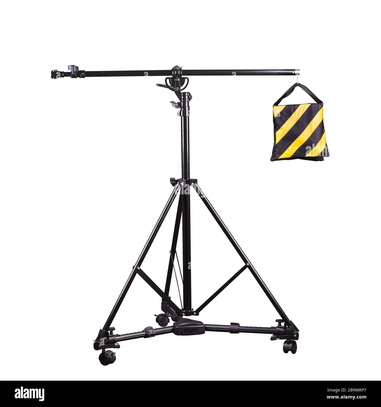 Photo studio lighting stands isolated on the white background Stock