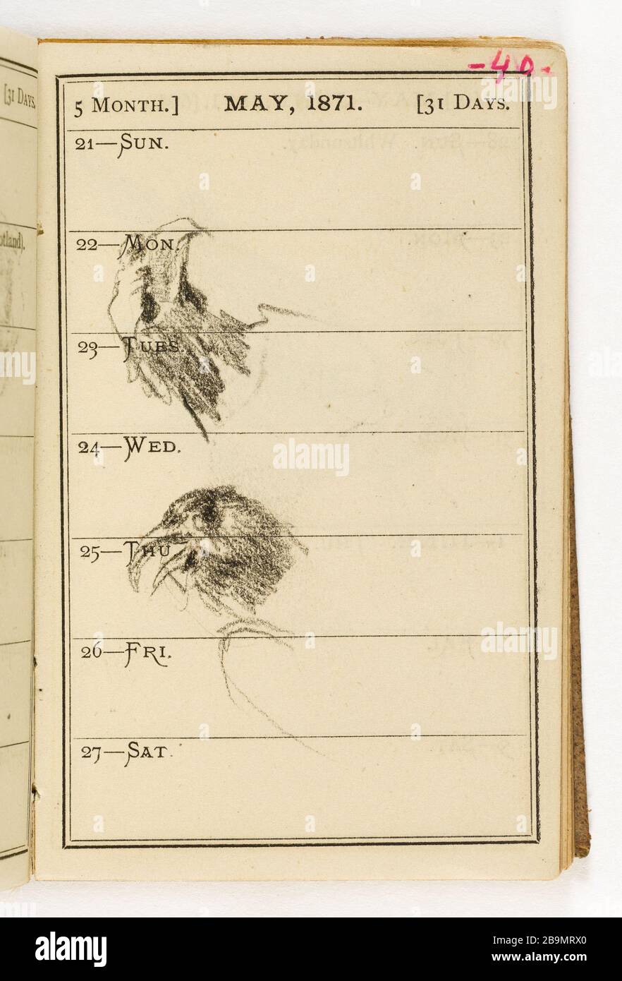 Two Bird Heads P 40 Of The Agenda Jean Baptiste Carpeaux 17 1875 Deux Tetes D Oiseau P 40 De L Agenda Dessin 1871 Musee Des Beaux Arts De La Ville De Paris Petit Palais Stock Photo Two Bird Heads P 40 Of The Agenda Jean Baptiste Carpeaux 17 1875 Deux Tetes D Oiseau P 40 De L Agenda Dessin 1871 Musee Des Beaux Arts De La Ville De Paris Petit Palais Stock Photo