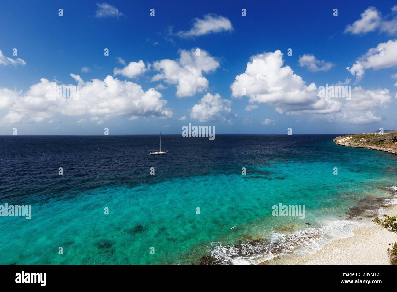 1000 steps beach on Bonaire; Caribbean Stock Photo