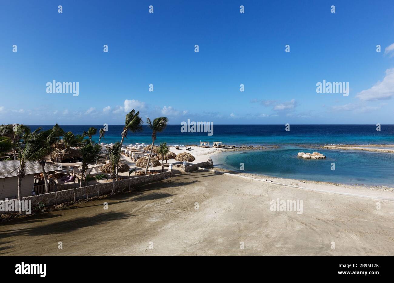 Tropical beach and turquise waters of Bonaire, Caribbean Stock Photo
