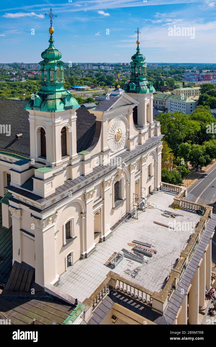 Lublin, Lubelskie / Poland 2019/08/18 Facade of St. John the Baptist